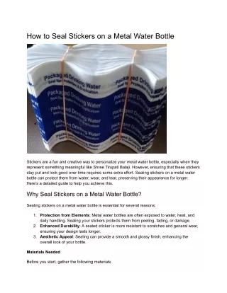 How to Seal Stickers on a Metal Water Bottle - Shree Tirupati Balaji