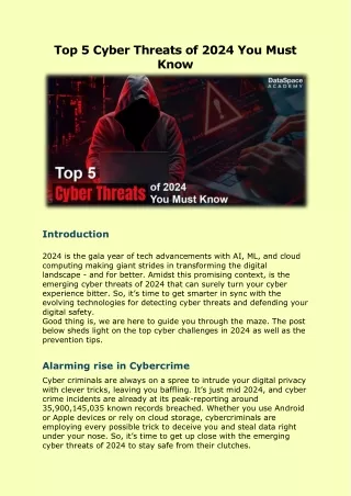 Top 5 Cyber Threats of 2024 You Must Know