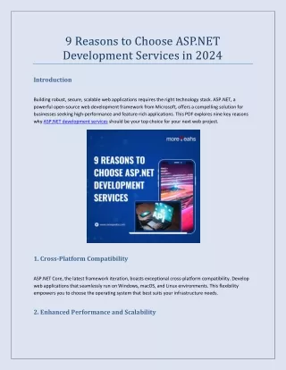 9 Reasons to Choose ASP.NET Development Services in 2024
