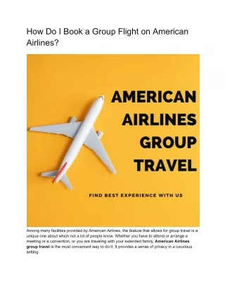 How Do I Book a Group Flight on American Airlines