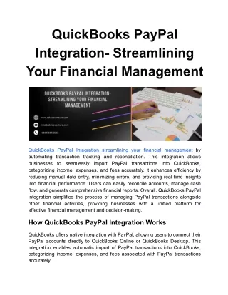 QuickBooks PayPal Integration- Streamlining Your Financial Management