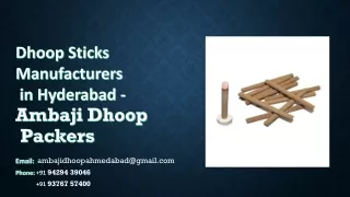 Dhoop Sticks Manufacturers in Hyderabad