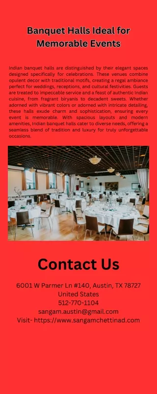 Banquet Halls Ideal for Memorable Events