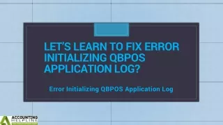 Error Initializing QBPOS Application Log: Best methods for solutions