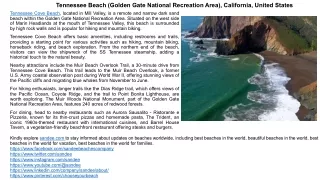 Discover Tennessee Beach: Golden Gate National Recreation Area | California, USA