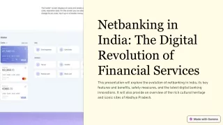 Evolution of Netbanking & Heritage of Madhya Pradesh