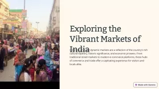 Exploring the Vibrant Markets of India