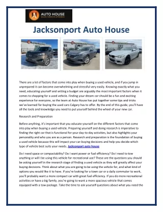 Jacksonport auto house