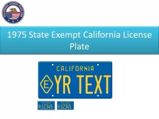 1975 State Exempt California License Plate