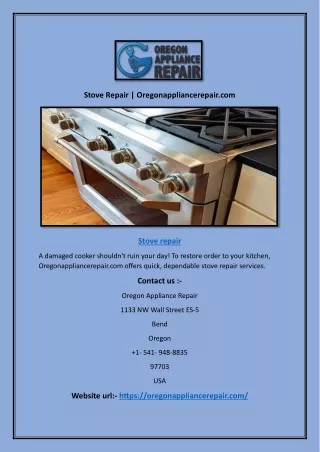 Stove Repair | Oregonappliancerepair.com