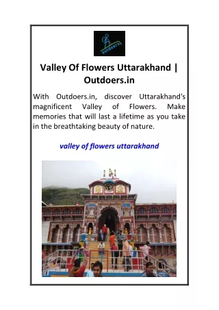 Valley Of Flowers Uttarakhand  Outdoers.in