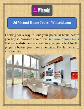 3d Virtual Home Tours  Winsold.com