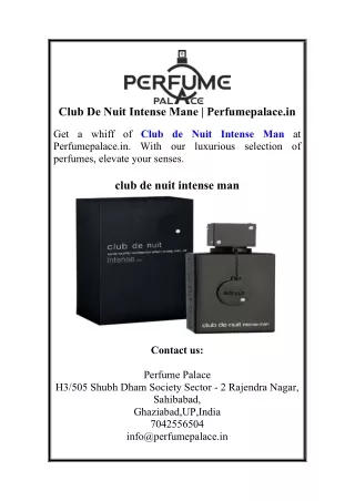 Club De Nuit Intense Mane | Perfumepalace.in