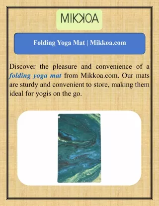 Folding Yoga Mat  Mikkoa.com