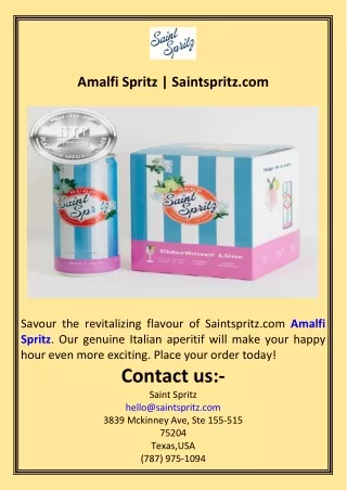 Amalfi Spritz  Saintspritz.com