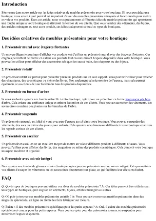 Des idées créatives de meubles présentoirs pour votre boutique