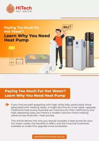 Paying Too Much for Hot Water_Learn Why You Need Heat Pump