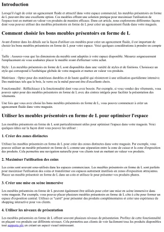 Comment créer un agencement fluide avec des meubles présentoirs en forme de L