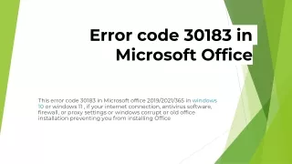 Error code 30183