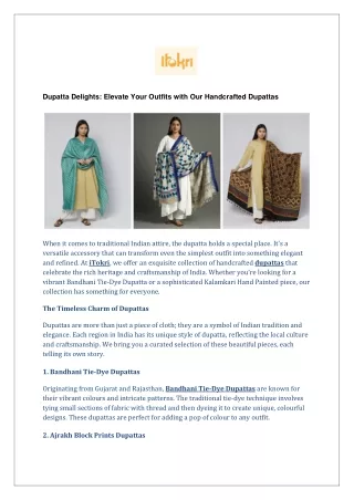 Dupatta Delights: Elevate Your Outfits with Our Handcrafted Dupattas