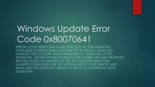 Windows Update Error Code 0x80070641