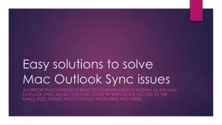 Easy solutions to solve Mac Outlook Sync issues?