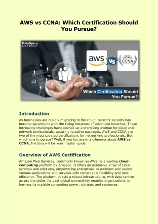AWS vs CCNA Which Certification Should You Pursue