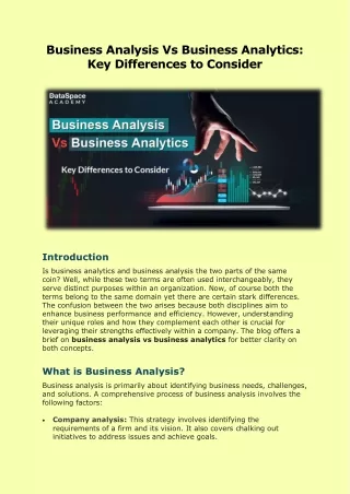 Business Analysis Vs Business Analytics Key Differences to Consider