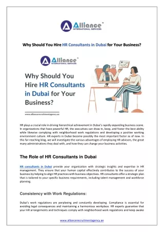 Why Should You Hire HR Consultants in Dubai for Your Business