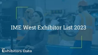 IME West Exhibitor List 2023
