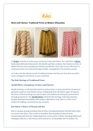 Skirts with Stories: Traditional Prints on Modern Silhouettes