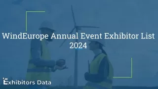 WindEurope Annual Event Exhibitor List 2024