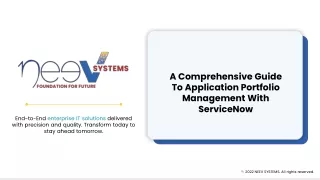 A Comprehensive Guide To Application Portfolio Management With ServiceNow - Neev Systems