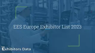 EES Europe Exhibitor List 2023