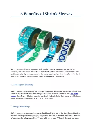 6 Benefits of Shrink Sleeves