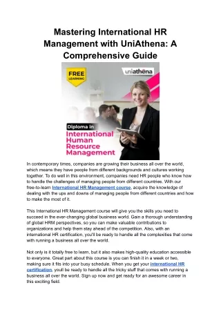 Mastering International HR Management with UniAthena_ A Comprehensive Guide