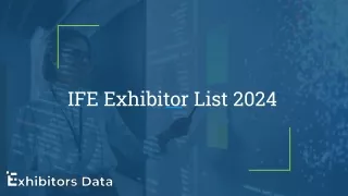 IFE Exhibitor List 2024