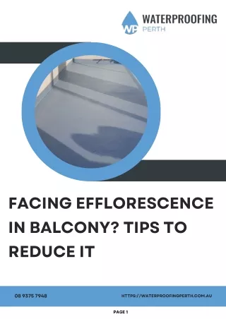 Facing Efflorescence In Balcony? Tips To Reduce It