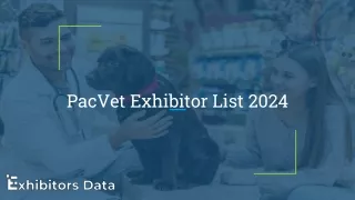 PacVet Exhibitor List 2024