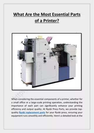 What Are the Most Essential Parts of a Printer