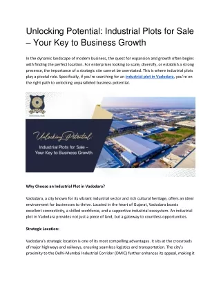 Unlocking Potential_ Industrial Plots for Sale – Your Key to Business Growth