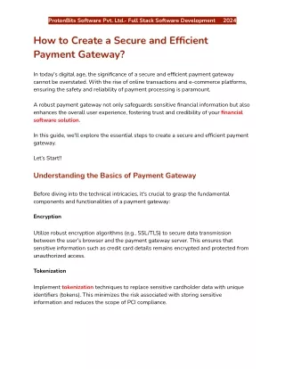 How to Create a Secure and Efficient Payment Gateway