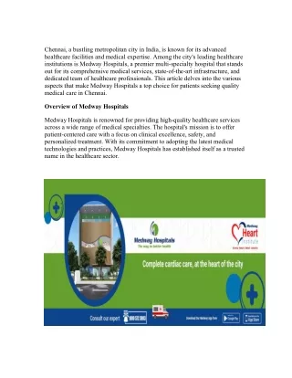 Multi Speciality Hospital in Chennai