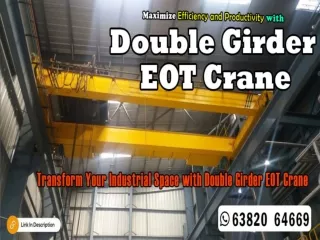 Double Girder EOT Crane Manufacturers,Chennai,Bangalore,Hyderabad,Coimbatore,Kerala,Vijayawada