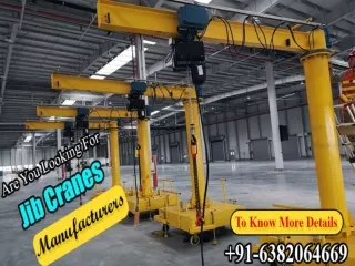 Jib Cranes Manufacturers,Chennai,Bangalore,Hyderabad,Coimbatore,Kerala,Vijayawada