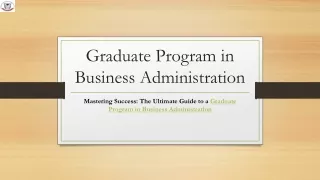 Graduate Program in Business Administration