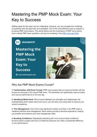 Mastering the PMP Mock Exam_ Your Key to Success