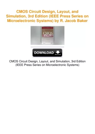 CMOS Circuit Design, Layout, and Simulation, 3rd Edition (IEEE Press