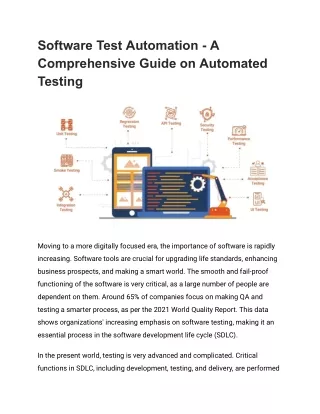 Software Test Automation - A Comprehensive Guide on Automated Testing