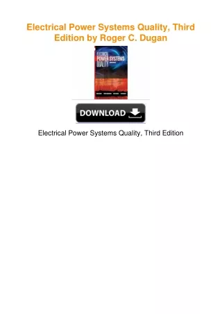 Electrical Power Systems Quality, Third Edition by Roger C. Dugan